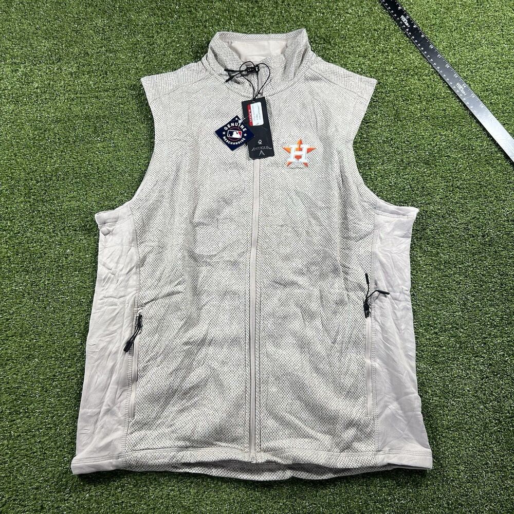 Antigua Houston Astros Men’s Large Gray Full Zip Vest MLB